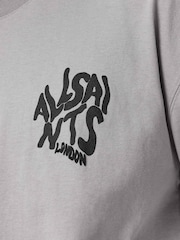 AllSaints Grey Orlando Short Sleeve Crew Neck T-Shirt - Image 4 of 7