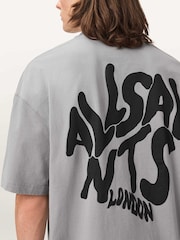 AllSaints Grey Orlando Short Sleeve Crew Neck T-Shirt - Image 5 of 7