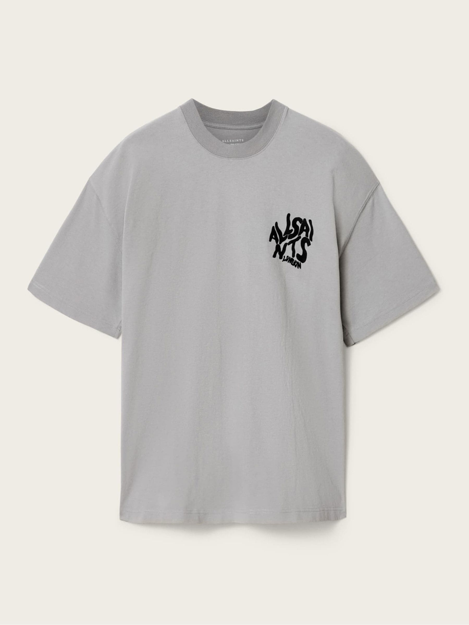 Buy All Saints Grey Orlando Oversized Short Sleeve Crew Neck T