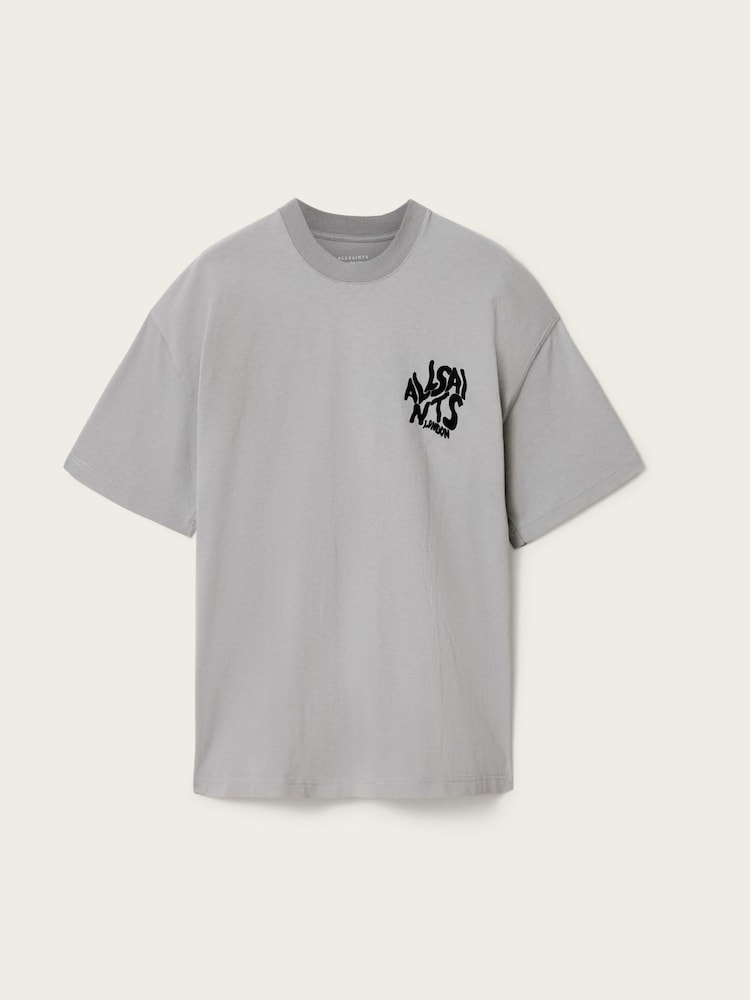 AllSaints Grey Orlando Short Sleeve Crew Neck T-Shirt - Image 7 of 7