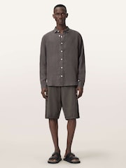 AllSaints Grey Loom Long Sleeve Shirt - Image 2 of 6