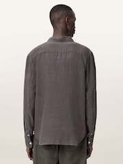 AllSaints Grey Loom Long Sleeve Shirt - Image 4 of 6
