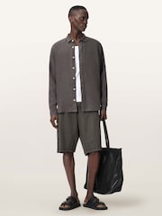 AllSaints Grey Loom Long Sleeve Shirt - Image 5 of 6