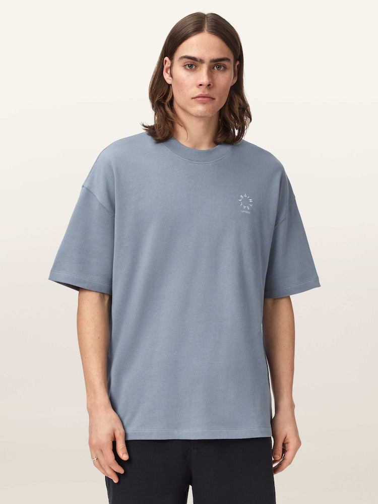 AllSaints Blue Haven Short Sleeve Crew Neck T-Shirt - Image 1 of 6