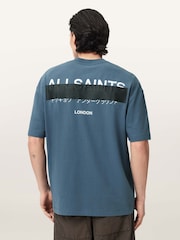 AllSaints Blue Redact Short Sleeve Crew Neck T-Shirt - Image 5 of 6