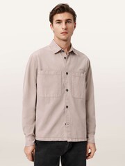 AllSaints Natural Rohdi Long Sleeve Overshirt - Image 1 of 7