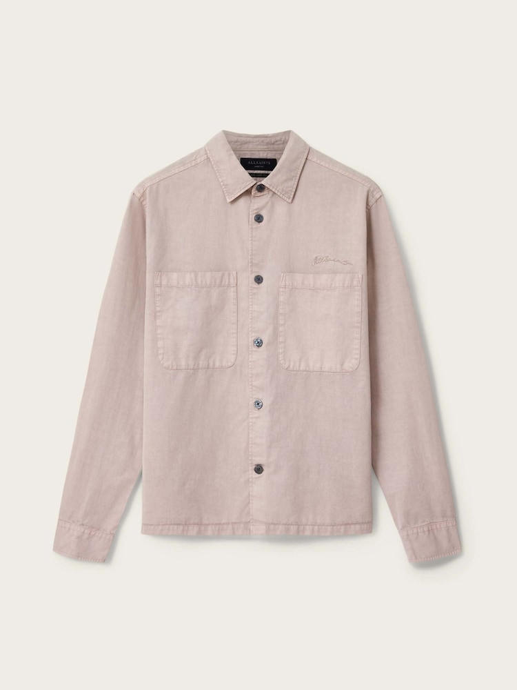 AllSaints Natural Rohdi Long Sleeve Overshirt - Image 7 of 7 AllSaints Natural Rohdi Long Sleeve Overshirt - Image 7 of 7
