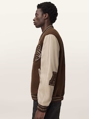 AllSaints Brown Holloway Bomber Jacket - Image 3 of 6