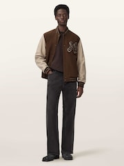 AllSaints Brown Holloway Bomber Jacket - Image 4 of 6