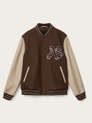 AllSaints Brown Holloway Bomber Jacket - Image 6 of 6