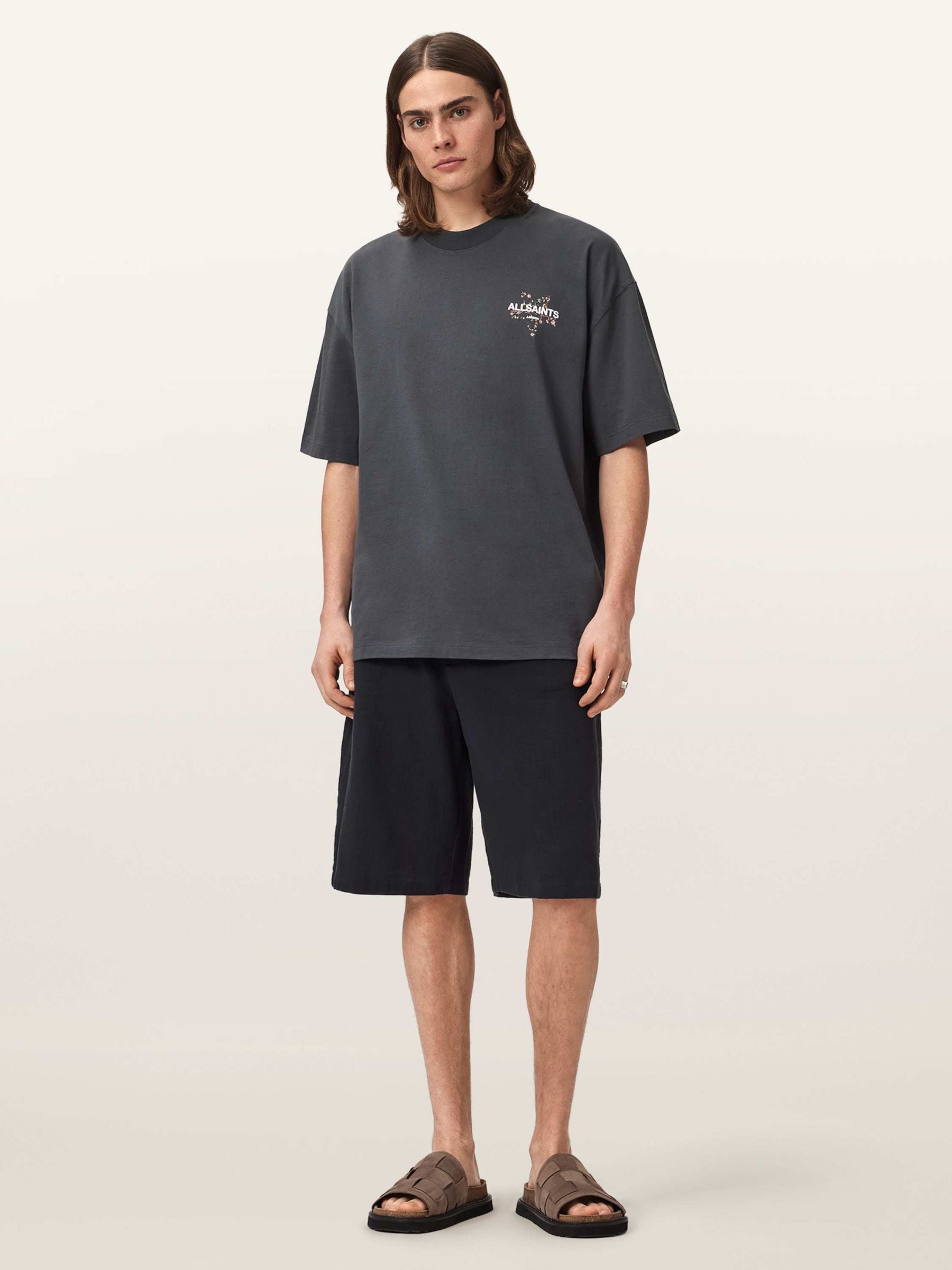 Buy AllSaints Grey Pentacle Short Sleeve Crew Neck T-Shirt from