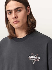 AllSaints Grey Pentacle Short Sleeve Crew Neck T-Shirt - Image 5 of 6