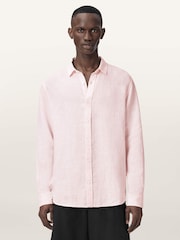 AllSaints Pink Loom Long Sleeve Shirt - Image 1 of 6