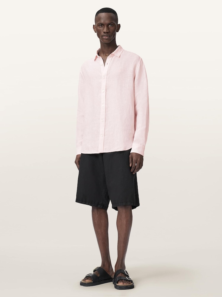 AllSaints Pink Loom Long Sleeve Shirt - Image 2 of 6