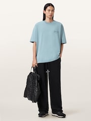 AllSaints Blue Xander Short Sleeve Crew Neck T-Shirt - Image 5 of 6