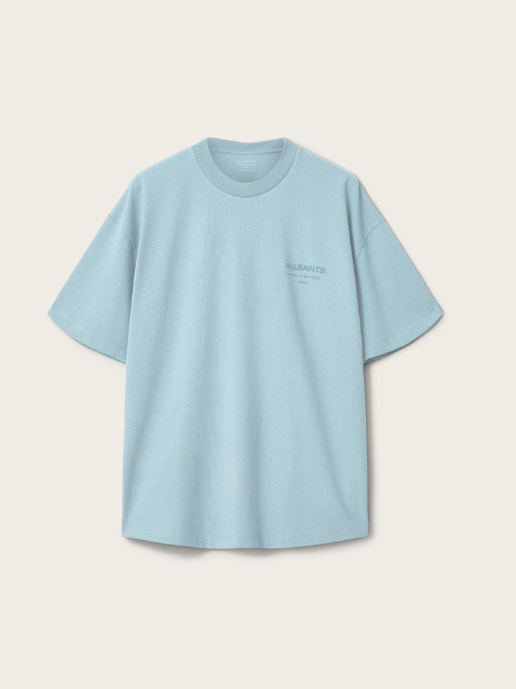 AllSaints Blue Xander Short Sleeve Crew Neck T-Shirt - Image 6 of 6