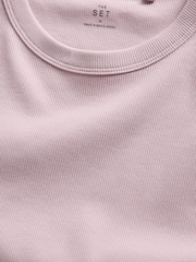 Pink/Burgundy Stripe/Navy Blue/Grey Marl/White - The Set 5 প্যাক রিবড লম্বা হাতা T-Shirts - 8এর মধ্যে 7 ছবি