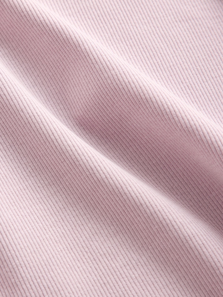 Pink/Burgundy Stripe/Navy Blue/Grey Marl/White - The Set 5 প্যাক রিবড লম্বা হাতা T-Shirts - 8এর মধ্যে 8 ছবি
