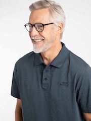 Weird Fish Blue Indy Slub Polo Shirt - Image 4 of 7