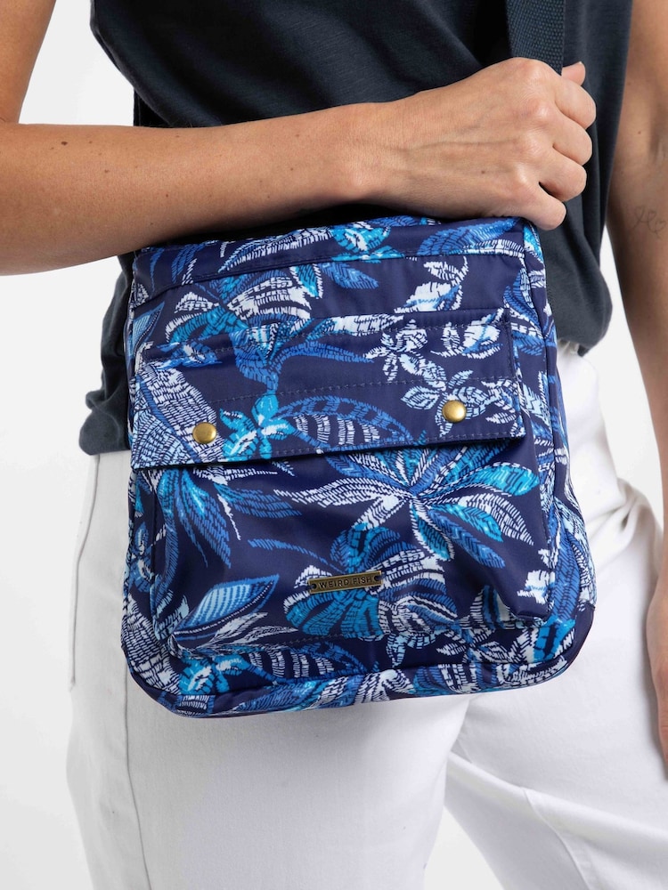 Weird Fish Blue Kait Printed Cross-Body Bag - Image 2 of 2