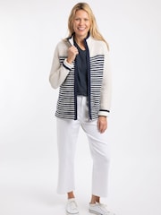 Weird Fish Cream Zoe Full Zip Striped Colour Block Macaroni Fleece - Image 3 of 7
