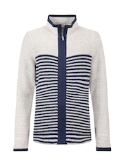 Weird Fish Cream Zoe Full Zip Striped Colour Block Macaroni Fleece - Image 6 of 7