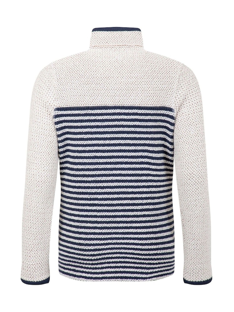Weird Fish Cream Zoe Full Zip Striped Colour Block Macaroni Fleece - Image 7 of 7