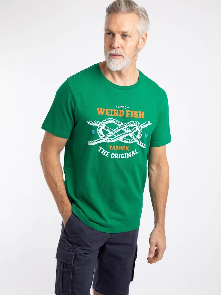 Verde - Weird Fish Cast Off Front Print Graphic T-Shirt - Imagen 1 de 6