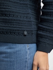 Weird Fish Blue Avelina Pointelle Cardigan - Image 5 of 7