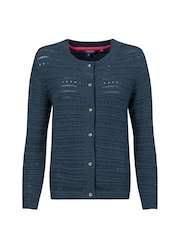 Weird Fish Blue Avelina Pointelle Cardigan - Image 6 of 7