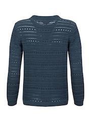 Weird Fish Blue Avelina Pointelle Cardigan - Image 7 of 7