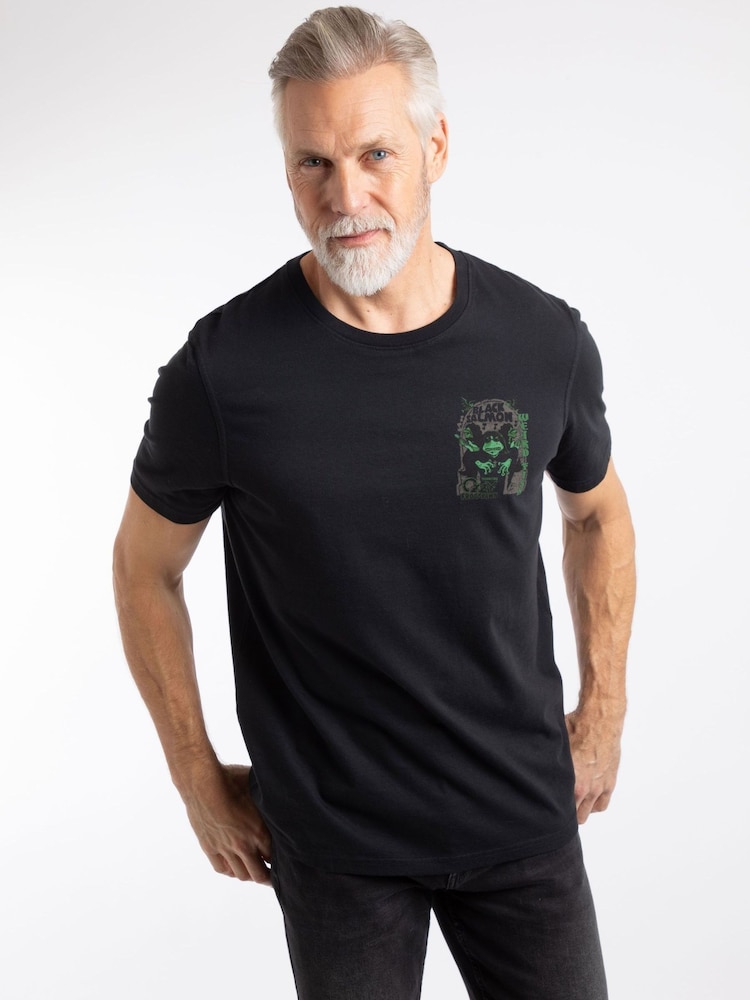 Weird Fish Black Salmon Back Print Artist T-Shirt - Image 1 of 6