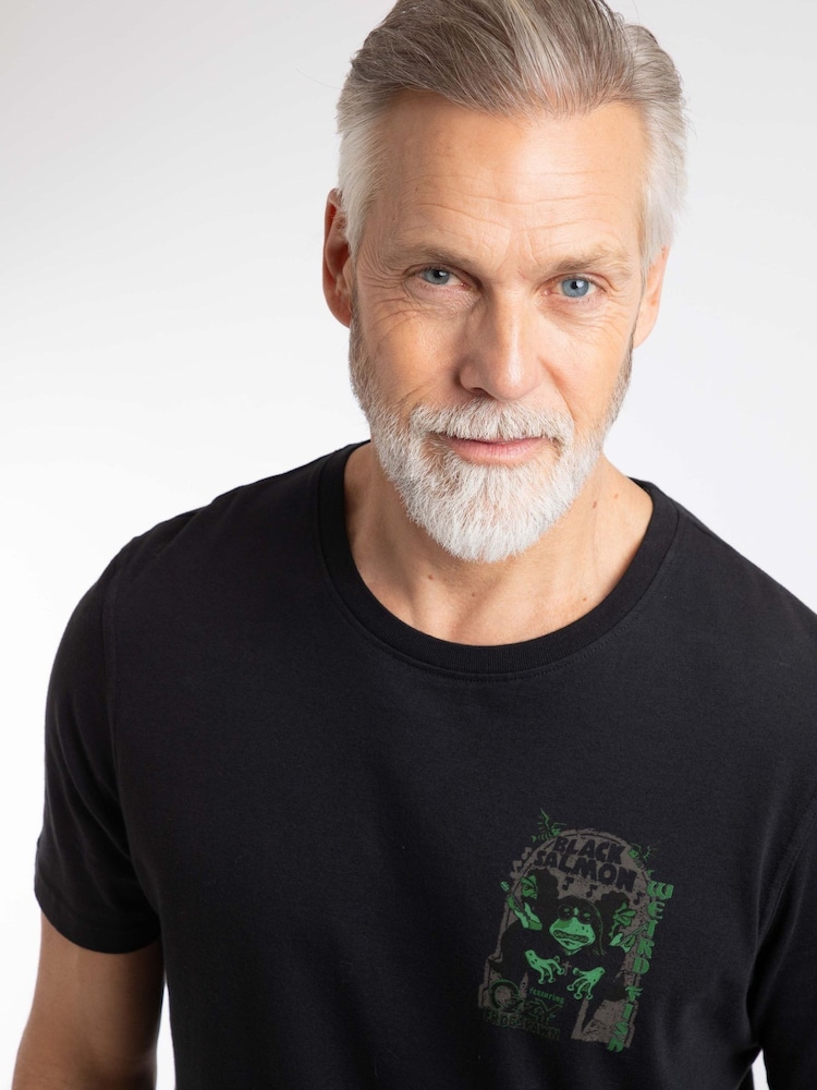 Weird Fish Black Salmon Back Print Artist T-Shirt - Image 2 of 6