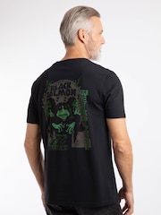 Weird Fish Black Salmon Back Print Artist T-Shirt - Image 3 of 6