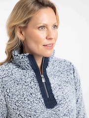 ブルー - Weird Fish Madi コージー 1/4 ジップ フリース - 画像 1 / 9