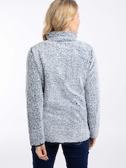 ブルー - Weird Fish Madi コージー 1/4 ジップ フリース - 画像 3 / 9