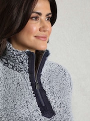 ブルー - Weird Fish Madi コージー 1/4 ジップ フリース - 画像 6 / 9