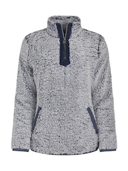 ブルー - Weird Fish Madi コージー 1/4 ジップ フリース - 画像 7 / 9