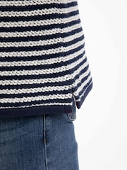 Weird Fish Blue Gable 1/4 Zip Striped Macaroni Fleece - Image 5 of 7