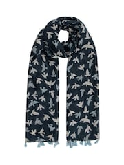 Weird Fish Blue Marelia Printed Scarf - Image 3 of 5