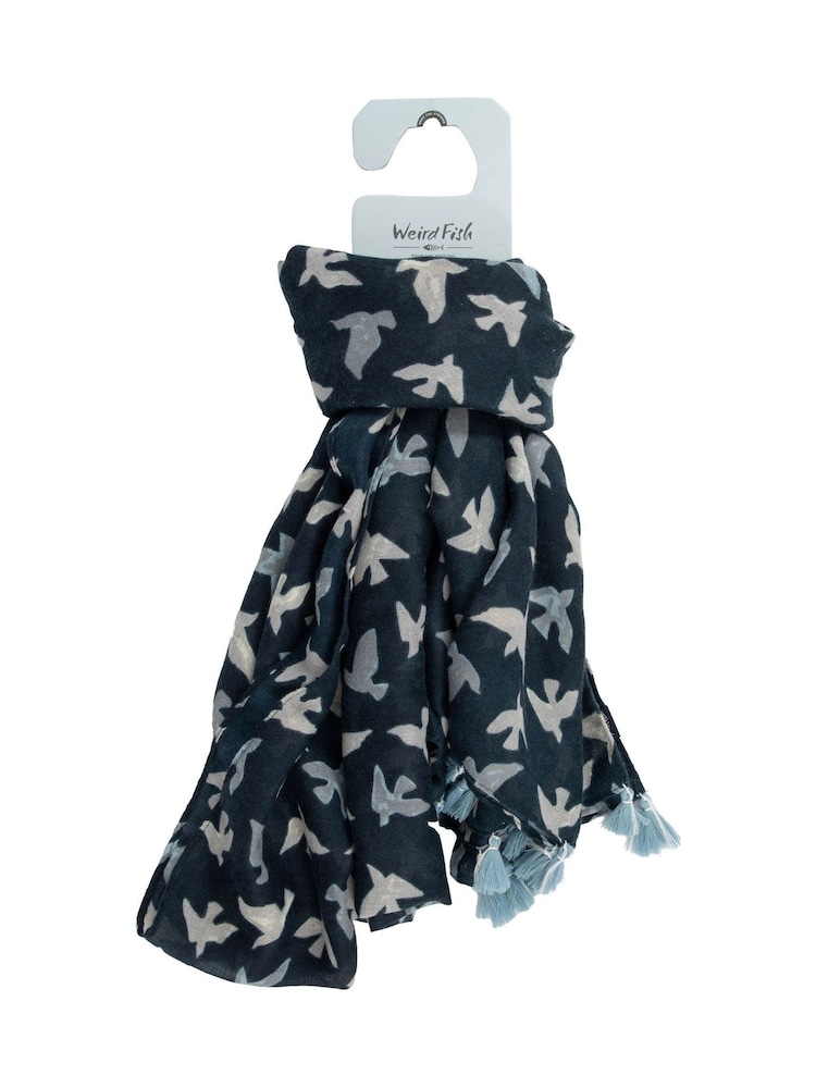 Weird Fish Blue Marelia Printed Scarf - Image 5 of 5