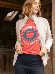 Weird Fish Pink Sun Rays Front Print Graphic T-Shirt - Image 1 of 7