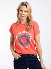 Weird Fish Pink Sun Rays Front Print Graphic T-Shirt - Image 2 of 7