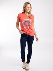 Weird Fish Pink Sun Rays Front Print Graphic T-Shirt - Image 4 of 7