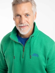 Weird Fish Heritage  Green Brampton Quarter Zip Sweatshirt - Image 1 of 7