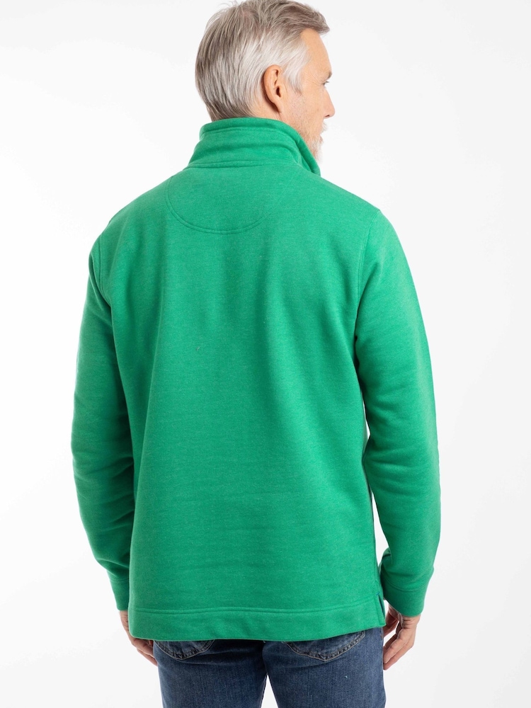 Weird Fish Heritage  Green Brampton Quarter Zip Sweatshirt - Image 2 of 7