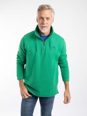Weird Fish Heritage  Green Brampton Quarter Zip Sweatshirt - Image 3 of 7