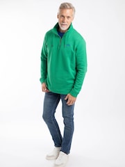 Weird Fish Heritage  Green Brampton Quarter Zip Sweatshirt - Image 4 of 7