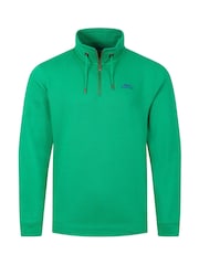 Weird Fish Heritage  Green Brampton Quarter Zip Sweatshirt - Image 6 of 7