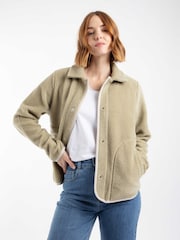 Weird Fish Natural Alessia Lightweight Borg Shacket - Image 4 of 8